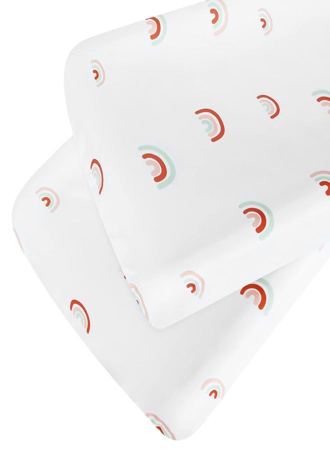 Coldwind Rainbow Changing Pad Cover 2 Pack Diaper Changing Table Pad Covers 32”x17”x5.5” for Standard Baby Changing Pads Universal Microfiber Soft Cradle Sheets for Baby Boys Girls, Rainbow - Image 5